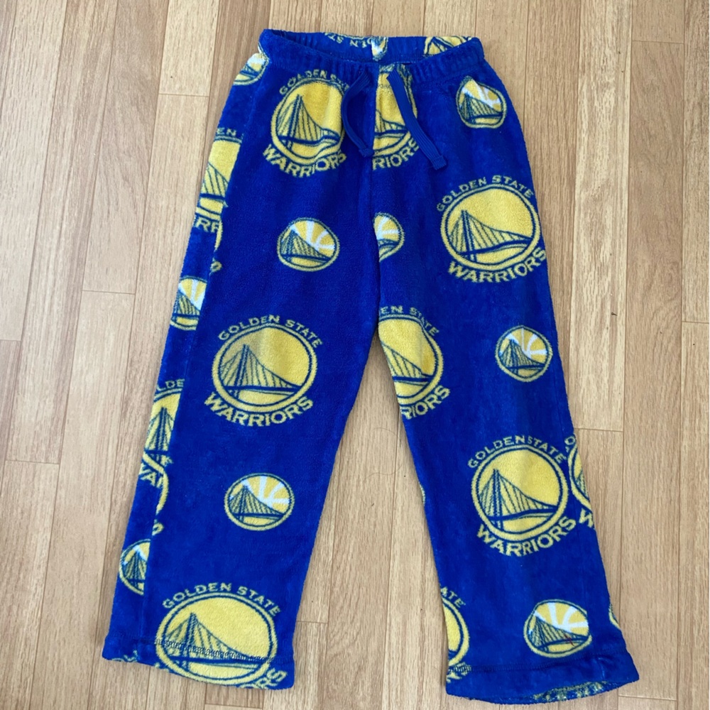 GOLDEN STATE WARRIORS Blue and Gold Boys Bottom Pajamas Size 7
